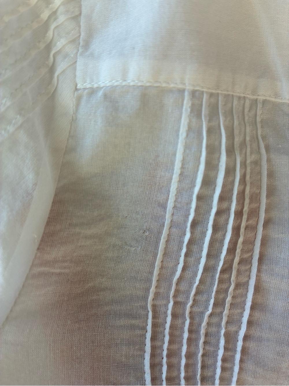 Theory 100% Cotton Pintuck Lace Victorian Blouse in White (Size: XSP) - Picture 11 of 14